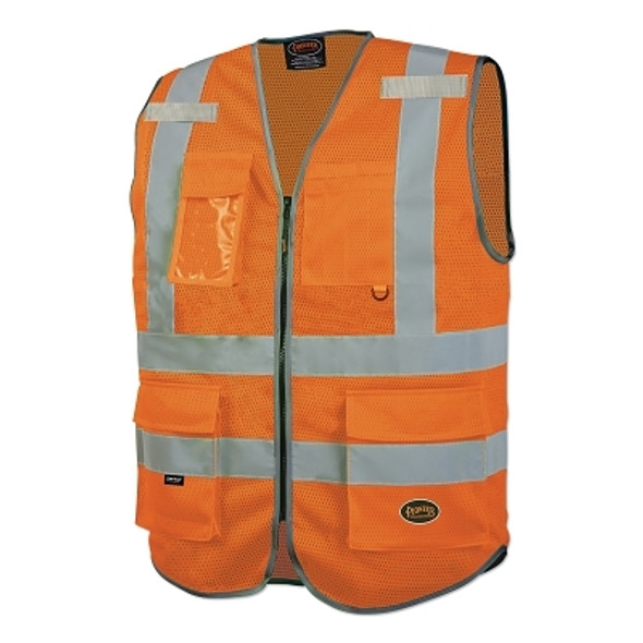6960U/6961U Hi-Vis Mesh Multi-Pocket Safety Vest, 3X-Large, Orange