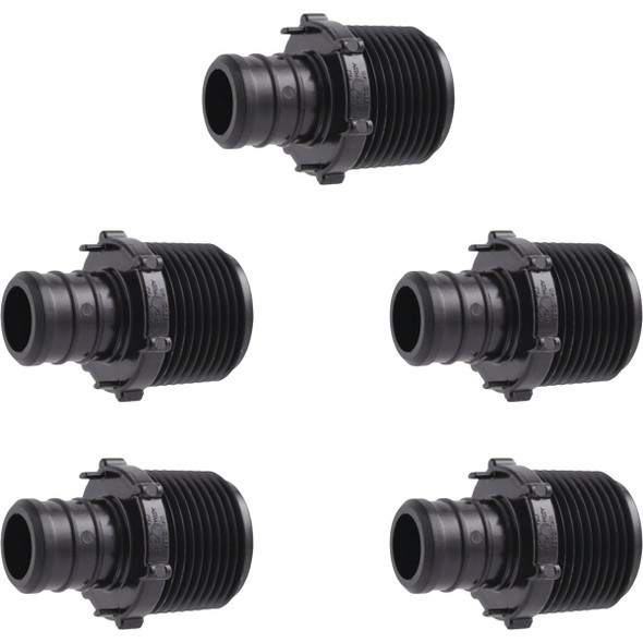 SharkBite 3/4 In. Barb x 3/4 In. MPT Poly-Alloy PEX Adapter (5-Pack) UP134A5