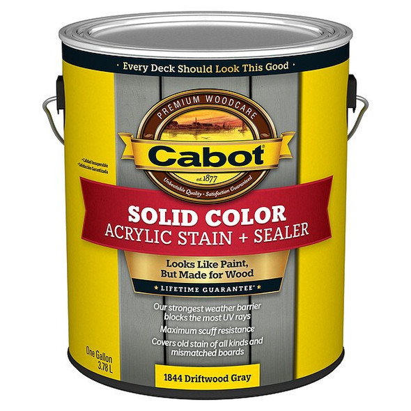 Cabot Solid StainDriftwood GrayLow Lustre,1gal 140.0001844.007