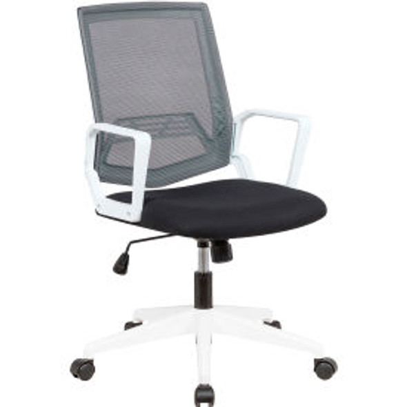 Interion Mesh Task Chair w/ Fabric Seat Black w/ White Frame Interion Mesh Task Chair w/ Fabric Seat Black w/ White Frame