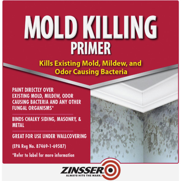 Zinsser Mold Killing Interior-Exterior Primer, White, 5 Gal. 276088 794484