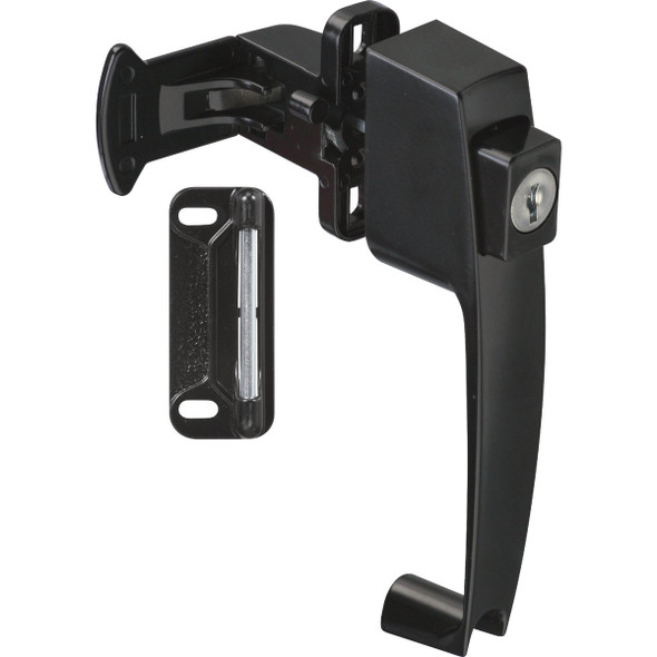 National Hardware Black Push Button Latch with Key N178-376