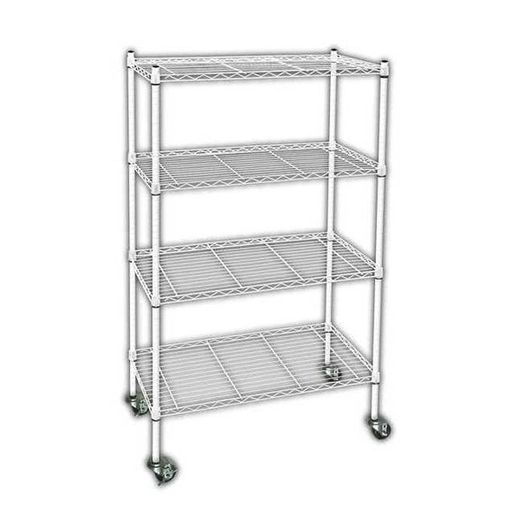 Manufacturer Varies Wire Cart, 4 Shelf,L36 x W24 x H67 In. 3TPE7