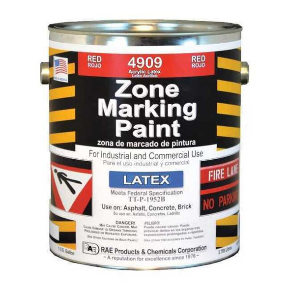 Rae Traffic Zone Marking Paint, 1 gal., Red, Latex Acrylic -Based 4909-01
