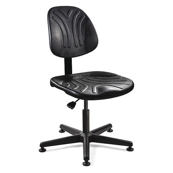 Bevco Polyurethane Desk Chair, 15" to 20", No Arms, Black 7000D
