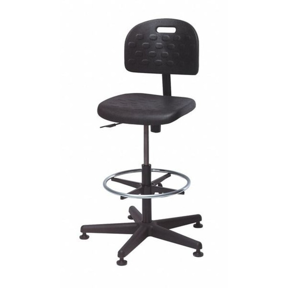 Bevco Polyurethane Desk Chair, 15" to 20", No Arms, Black V7007MG