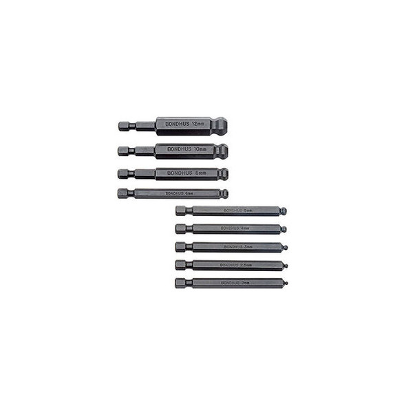 Bondhus 10899 Set 9 Balldriver Power Bits 2-12mm