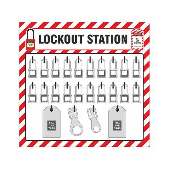 Zing Lockout Tagout Shadow Board,22" H,23" W 7802