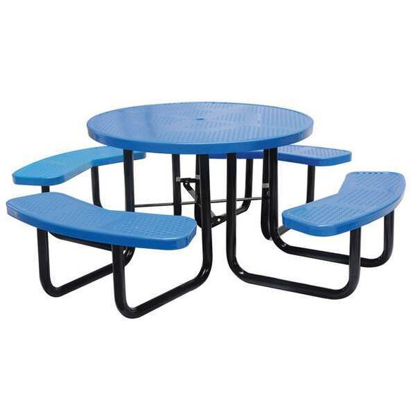 Manufacturer Varies Picnic Table,81 in Dia,Blue 4HUV3 Manufacturer Varies Picnic Table,81 in Dia,Blue 4HUV3