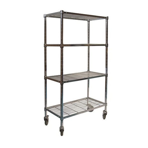 Manufacturer Varies Wire Cart,4 Shelf,48x24x70,Zinc 2HDH3