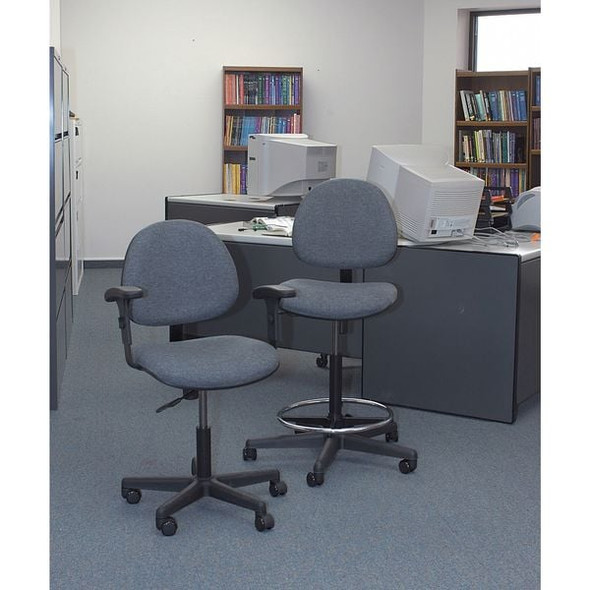 Bevco Fabric Task Chair, 24" to 34", No Arms, Black V4507HC-BK