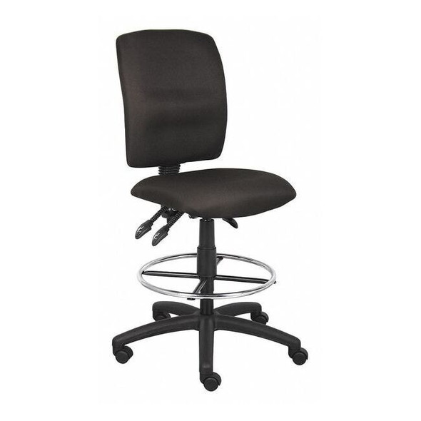 Manufacturer Varies Fabric Drafting Chair, 29 1/2-, No Arm, Black 453A10