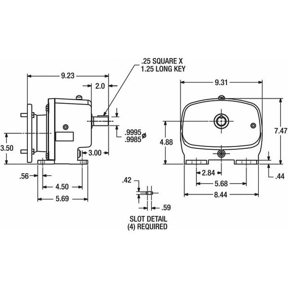 Dayton Speed Reducer,C-Face,56C,87:1 4Z720