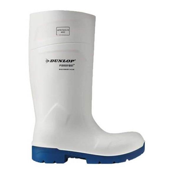 Dunlop Unisex Tall Rubber Boots, Steel Toe, Blue, White, 13 6113155