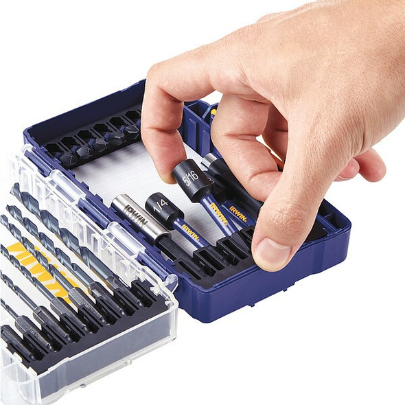 Irwin DriverBitSet,19pcs,Steel,Shank:1/4" IWAF1319