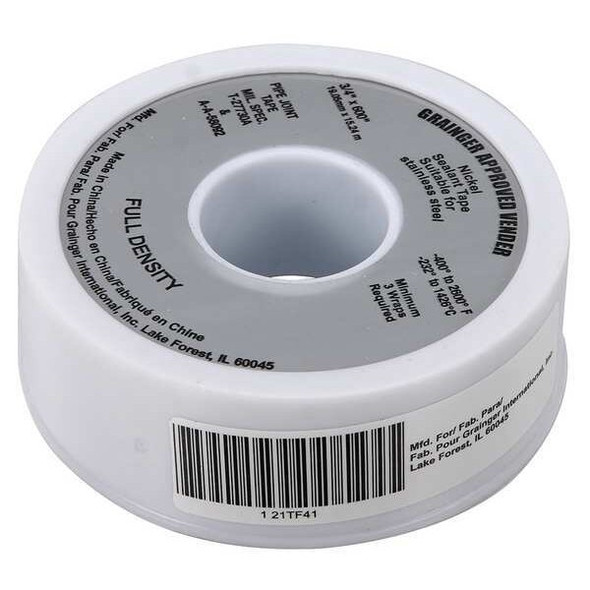 Manufacturer Varies Thread Sealant Tape,3/4" W,Gray 21TF41