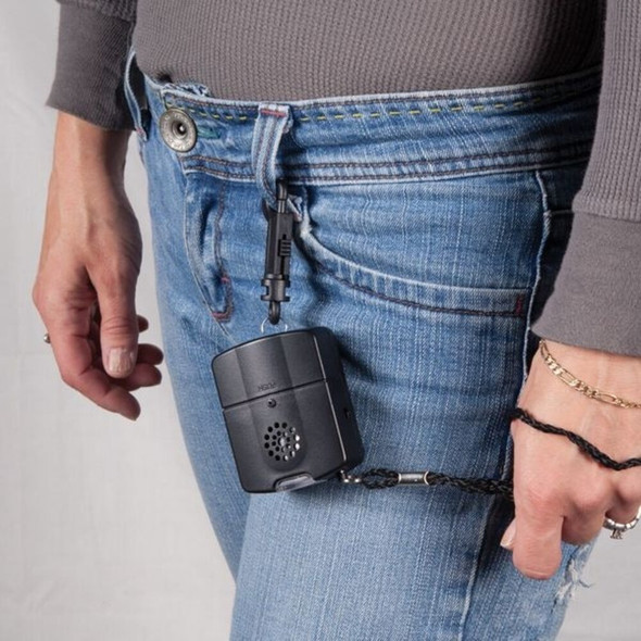 Personal Protection Alarm, Audible and Strobe Light, 120 dB, Black ABS Housing  12006