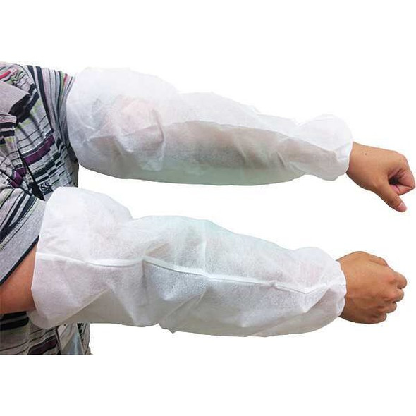 Condor Disposable Sleeve,White,18",PK100 32KF54 Condor Disposable Sleeve,White,18",PK100 32KF54