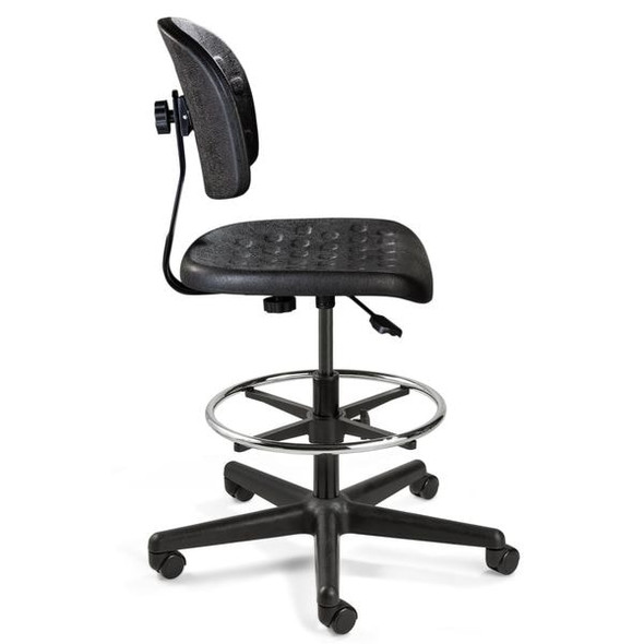 Bevco Polyurethane Task Chair, 19" to 26-3/4", No Arms, Black V7307HC