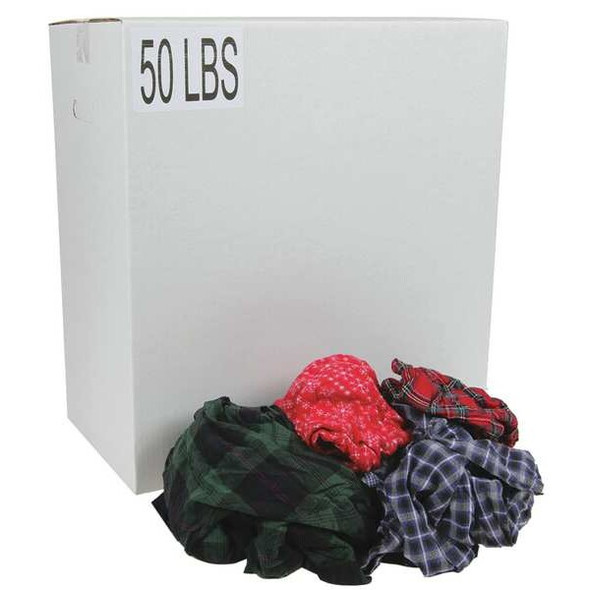 Recycled Cotton Cloth Rag,  50 lb , 18 in  x 18 in, Assorted Colors