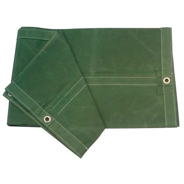 Heavy Duty Tarp, 9 ft 6 in x 19 ft 6 in, 30 Mil, Olive Green, Cotton Canvas