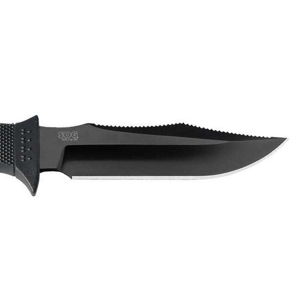 Sog Fixed Blade Knife,Black,Steel,Straight E37SN-CP