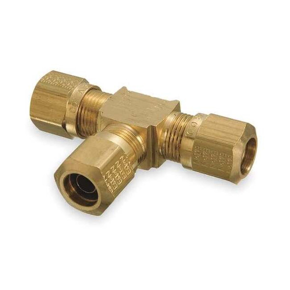 Weatherhead Tee,Brass,Comp3/8",Comp3/8",Comp1/4" 1464X6X6X4
