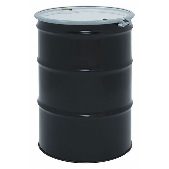 Open Head Transport Drum, Steel, 55 gal, Unlined, Black