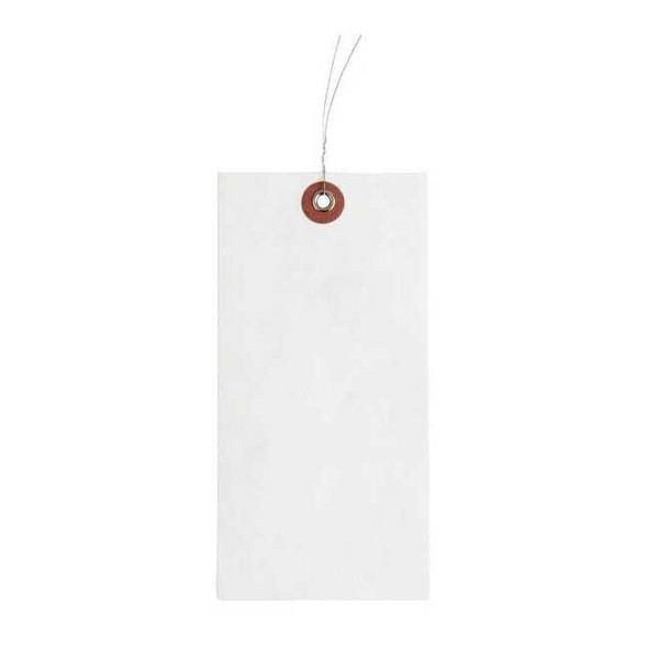 2-7/8" x 5-3/4" White Tyvek Wire Tag, Includes 12" Wire, Pk1000