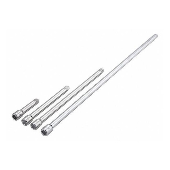 Socket Extension Set, 3/8" Drive, 4-Pieces, 3 in, 6 in, 10 in, 18 in L, Chrome