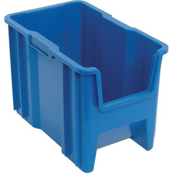 Storage Bin, Polyethylene, Blue, 12 1/2 in H, 10 7/8 in W, 17 1/2 in L