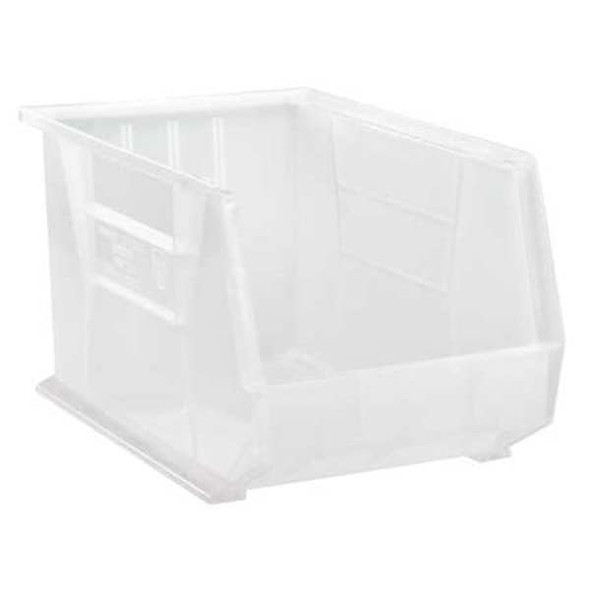 Hang & Stack Storage Bin, Polypropylene, Clear, 10 in H, 11 in W, 18 in L