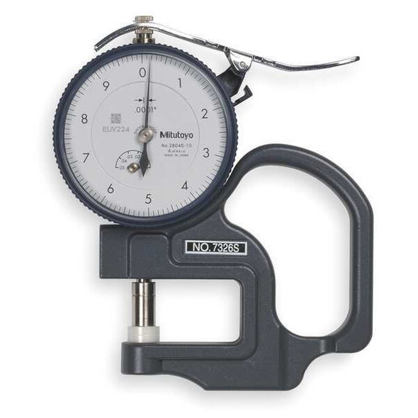 Mitutoyo Dial Thickness Gage,Flat,0-0.0500 In 7326ACAL
