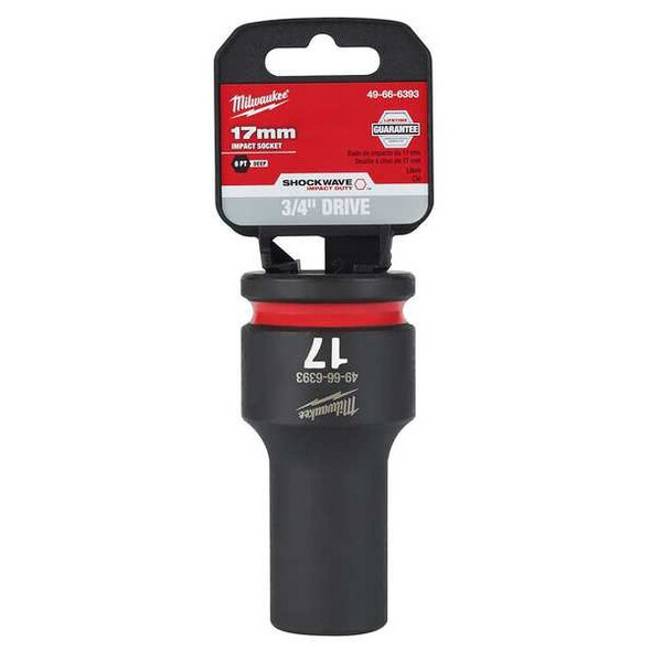 Milwaukee Tool Deep Impact Socket,Steel,17 mm 49-66-6393