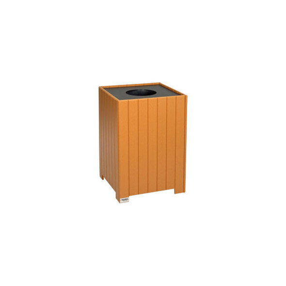 Global Industrial Recycled Plastic Square Trash Can With Liner 32 Gallon Cedar