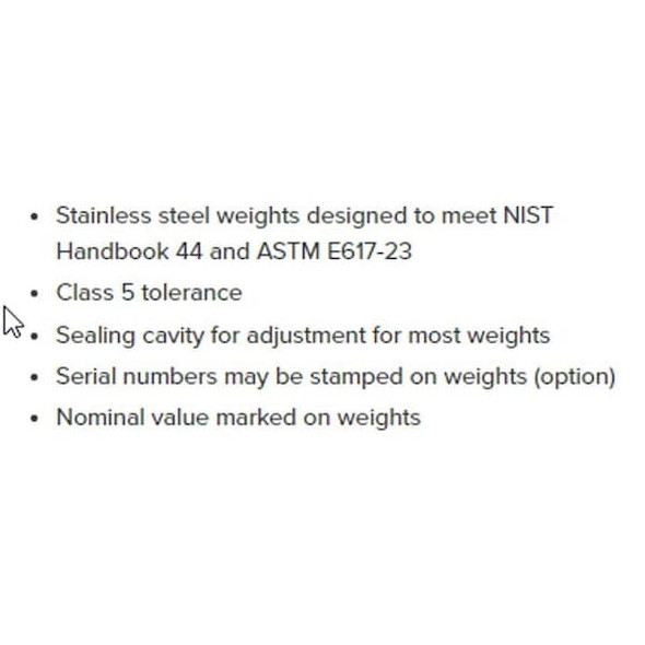 Rice Lake Weighing Systems Calibration Weight,2kg Nominal Mass 12515