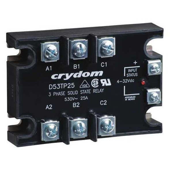 Crydom Solid State Relay, 3 Phase, Saddle Clamp, Screw, Panel, SCR A53TP50D