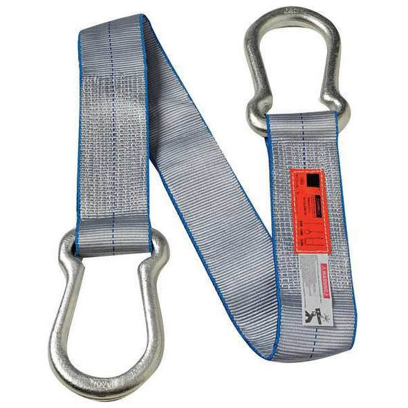 Dayton Web Sling, Type U, 6 ft L, 4 in W, Polyester, Silver 1DNG5