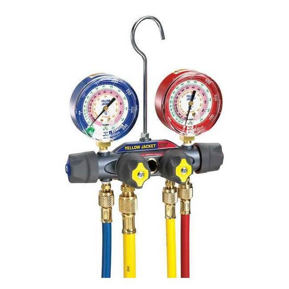 Yellow Jacket Manifold Gauge Set,5 ft L,3/8 in Gauge 49968