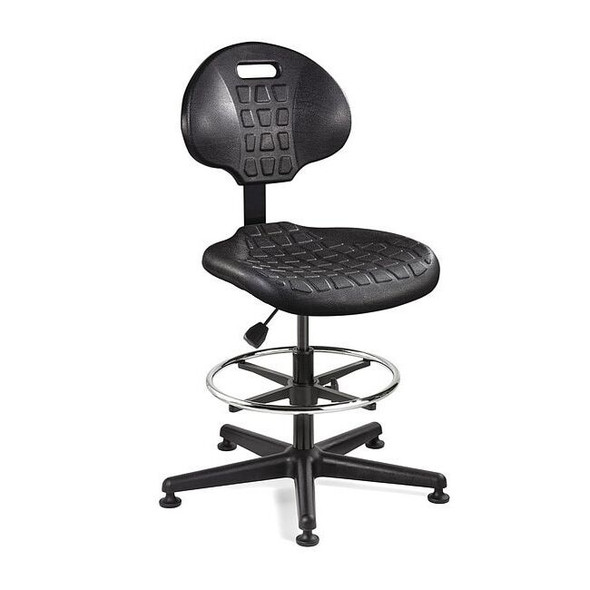Bevco Polyurethane Task Chair, 21" to 31", No Arms, Black 7500-BLK