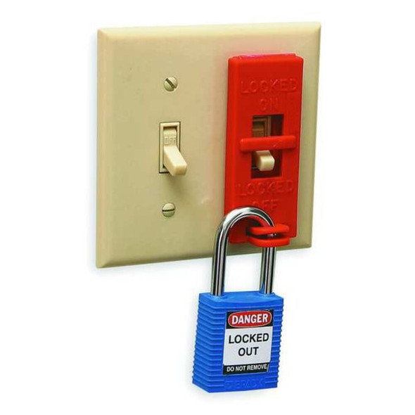 Brady Wall Swtch Lckout,Red,9-32 In. Dia.,PK6 65696