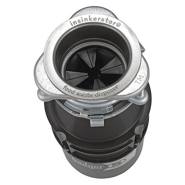 Garbage Disposal, Residential, 1/2 hp, 26 oz Grinding Capacity, 1,725 RPM, 120 V, 6.3 A