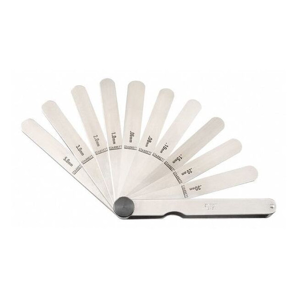 Starrett Feeler Gauge Set,Dimension Type Metric 467M