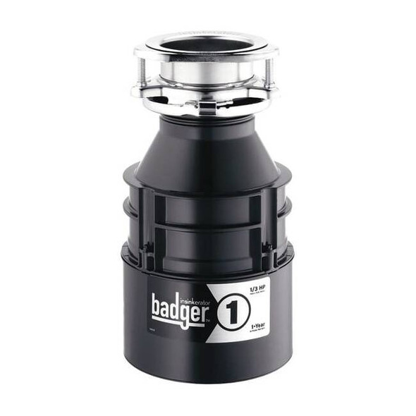 In-Sink-Erator Garbage Disposal,Badger,11 3/8 in H BADGER 1 WITH CORD