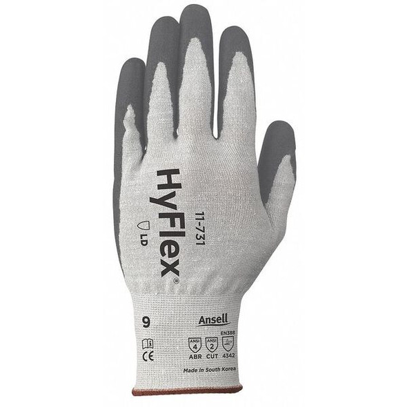 Cut-Resistant Coated Gloves, Cut Level 2 ,Dipped ,Polyurethane ,Sandy ,L 1 PR