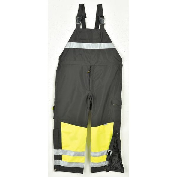 Hi-Visibility Cold Weather Bib, Polyester, 32 in Inseam, 60 in to 62 in Waist, 190 mil Thickness