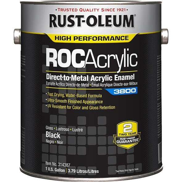 Rust-Oleum Acrylic Enamel Coating,Black,1 gal. 314387