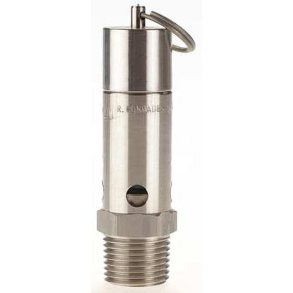 Conrader Safety Valve,Hard Seat,1/2In,175 PSI,SS SRH375-1/2-SS-175
