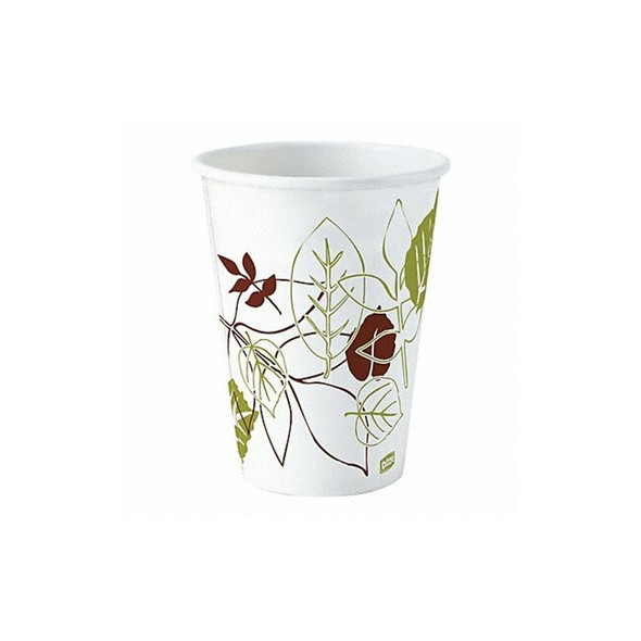 Dixie Disposable Hot cup 12 oz. Pathways, White, Paper, Pk500 2342WS