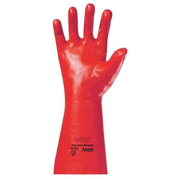 Ansell Chemical Resistant Gloves,Red,10,PR 15-554 Ansell Chemical Resistant Gloves,Red,10,PR 15-554